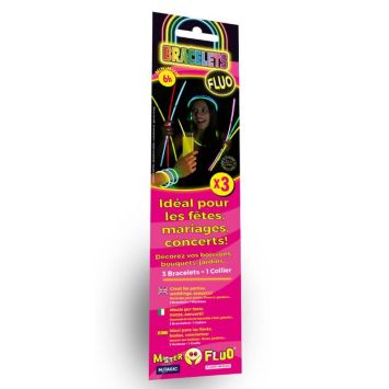 3 bracelets lumineux fluo