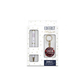 COFFRET STYLO + PORTE CLE "TATA D AMOUR"
