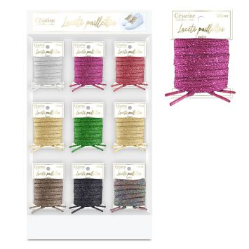 Lacets paillettes colorés pour chaussures de fête | jourdefete.com