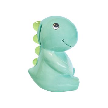 Tirelire dinosaure verte en céramique pour enfants | jourdefete.com