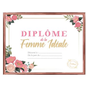 cadre diplôme femme idéale | jourdefete.com