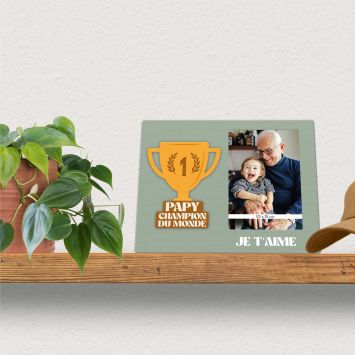 Cadre photo "Papy champion du monde" - Collection Papy d'Amour