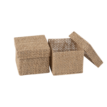 Boîtes carrées en jute, emballage élégant et naturel | jourdefete.com