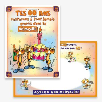 Carte d'Anniversaire Géante avec Enveloppe - "Anniversaire Souvenir" | jourdefete.com