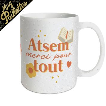Mug à paillettes - Collection Merci pour cette année - Modèle au choix