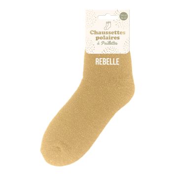 Chaussettes polaires à paillettes pour femme - Modèle au choix