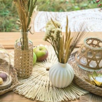 Set de table rond en tresse naturelle 38 cm
