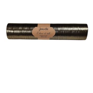 Chemin de table Luisant - 28 cm x 3 m - Or et Noir