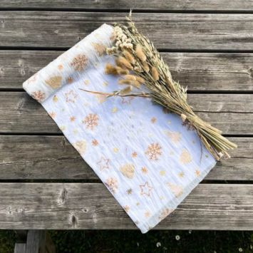 Chemin de table - Merveilleux Noël Blanc et Or