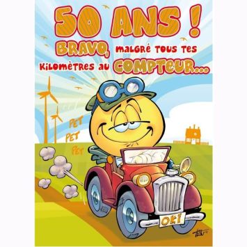Carte d'Anniversaire Maxi Format avec Enveloppe - 50 ans