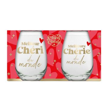 Un duo de verres à eau à offrir le jour de la Saint-Valentin | jourdefete.com
