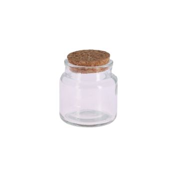 Contenant cylindrique en verre avec bouchon en liège pour cadeau invité | jourdefete.com
