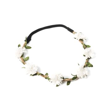 Couronne de fleurs blanches élégante pour décorations ou accessoires | jourdefete.com