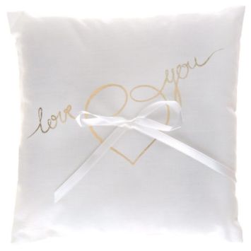 Coussin à Alliances "Just Married" - Or | jourdefete.com