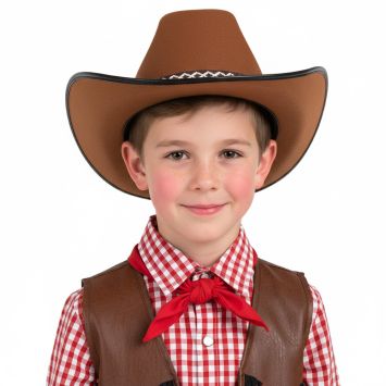 Chapeau cow-boy brun pour enfant | jourdefete.com