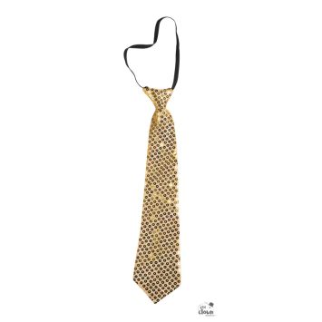 Cravate dorée à sequins élégante | jourdefete.com