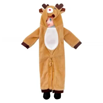 Un lutin farceur de Noël camouflé dans un déguisement de renne à sa taille | jourdefete.com