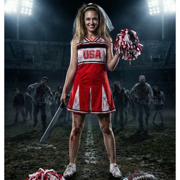 Déguisement de Cheerleader Zombie pour femme - Taille au choix