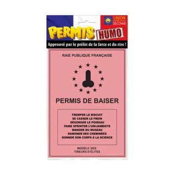Un permis de baiser délivré par la "Raie Publique Française" | jourdefete.com