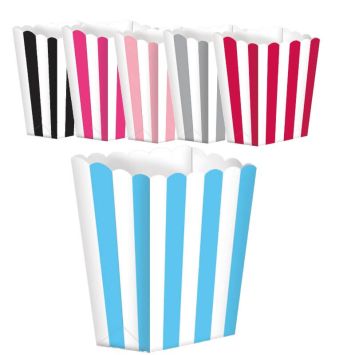5 Boites à Pop Corn Rayées - Couleur au Choix | jourdefete.com