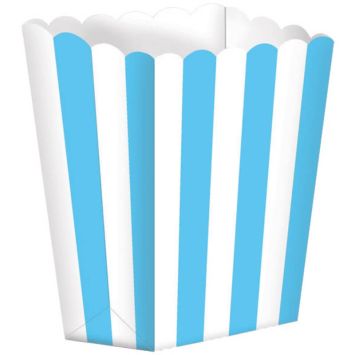5 boites à pop-corn rayées - Couleur au choix