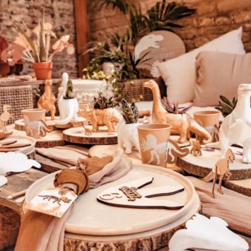 8 Assiettes en carton - Collection Dinosaure Kraft