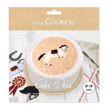 Disque en sucre équitation 18 cm pour décoration de gâteau | jourdefete.com