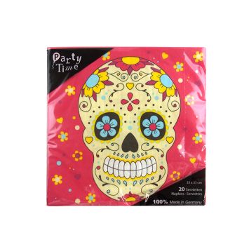 Pack 20 serviettes "Day of the dead" - Rose
