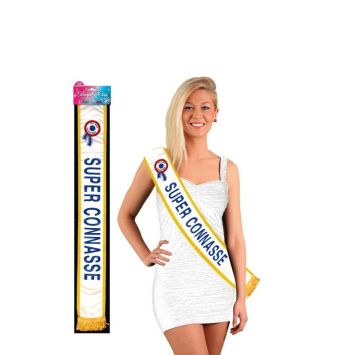 Echarpe de Miss "Super Connasse" Bleue