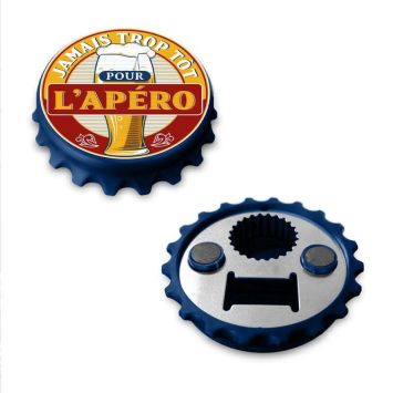 Décapsuleur Magnet "Jamais trop tôt pour l'apéro" - Collection Claquettes Chaussettes | jourdefete.com