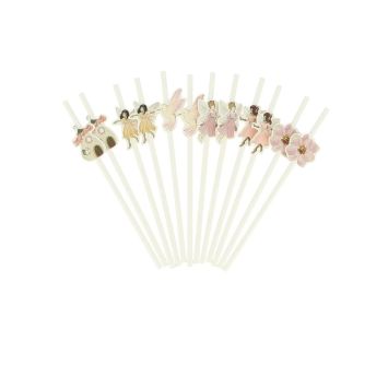 Pailles décoratives en papier thème fée et pastel pour anniversaire enfant | jourdefete.com