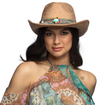 Chapeau Festival Ibiza avec perles colorées | jourdefete.com