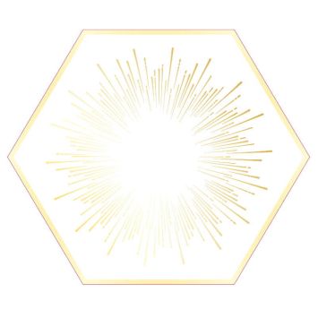 assiette hexagonale lets dance blanche et doree | jourdefete.com