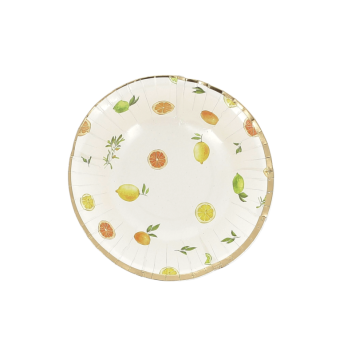 Bols en carton Fizz Agrume Ø13,5cm avec motif d’agrumes | jourdefete.com