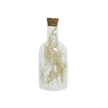 Bouteille en verre avec fleurs séchées - Modèle Aléatoire