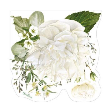 16 serviettes en papier profilées de la collection floral white