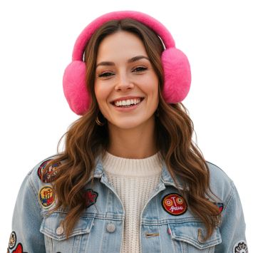 Cache-oreilles roses fluo accessoire de fête original et confortable | jourdefete.com