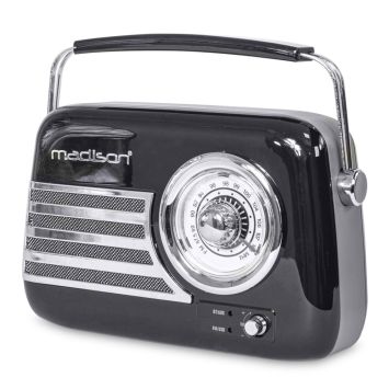 Enceinte vintage Bluetooth noire avec design rétro Madison | jourdefete.com