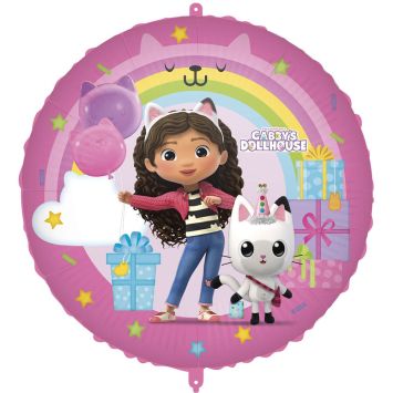 Ballon en aluminium Gabby et la Maison Magique avec arc-en-ciel et cadeaux | jourdefete.com