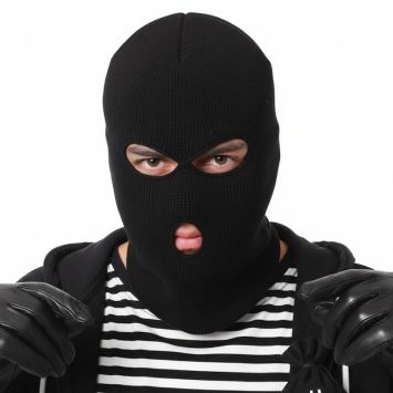 Cagoule de voleur noire pour déguisement adulte | jourdefete.com