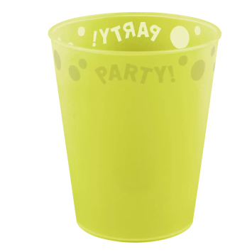 Gobelet fluo jaune 25 cl réutilisable | jourdefete.com