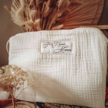 Trousse de toilette en gaze de coton - Modèle au choix