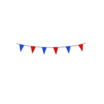 Guirlande de 15 fanions - Rouge et Bleu - 5 m | jourdefete.com