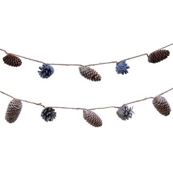 guirlande de pommes de pin polaire couleur au choix 110 cm | jourdefete.com