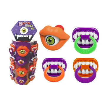 Sucettes Bpop Terror Mix Halloween en forme de bouches monstrueuses ou d'yeux | jourdefete.com