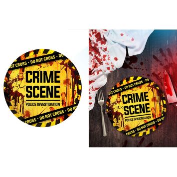 6 assiettes en carton - Halloween - Diamètre 23 cm - Collection Crime Scene