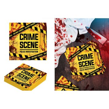 20 serviettes en papier - Halloween - 16 x 16 cm - Collection Crime Scene