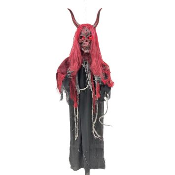 Diable d'Halloween animé à suspendre - 170 cm