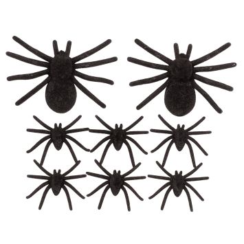 Lot d’araignées noires décoratives pour Halloween | jourdefete.com