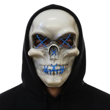 Masque squelette lumineux bleu pour Halloween | jourdefete.com